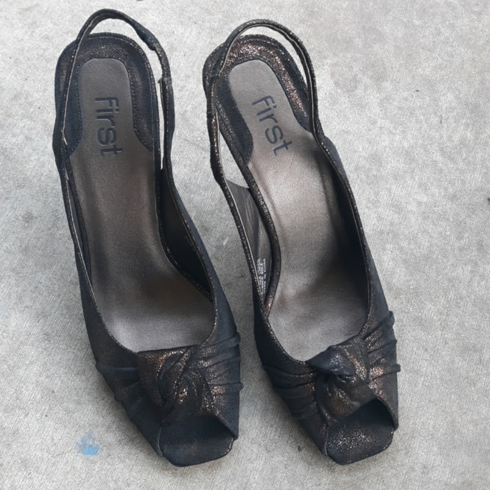 First sling back heel